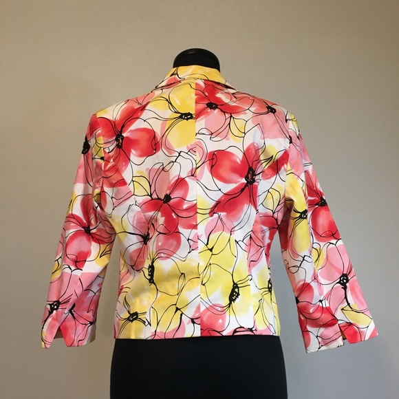 VTG George Stretch One Button Floral Blazer, 6 - Picture 2 of 8
